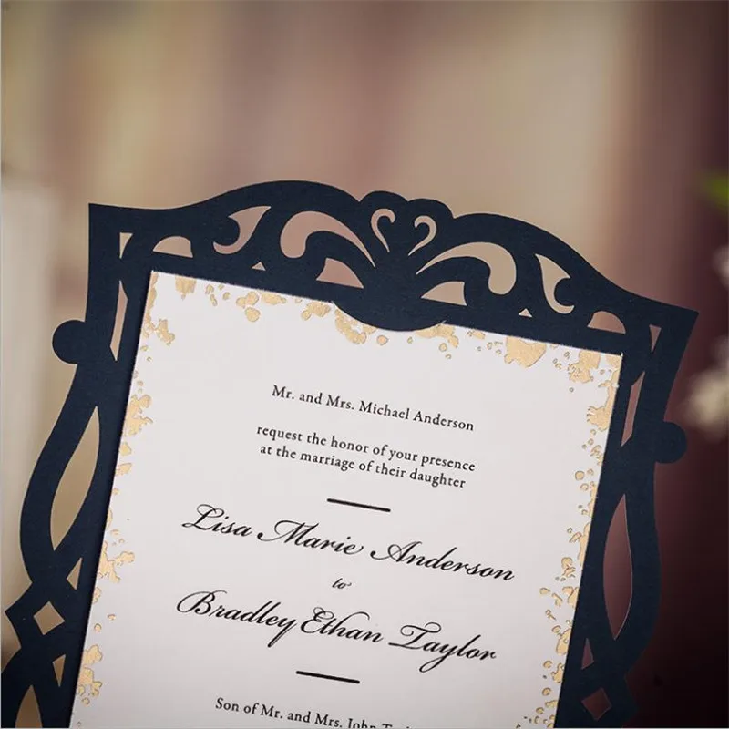 1 образец Свадебное Приглашения карты Винтаж плоских карт на свадьбу RSVP С Днем