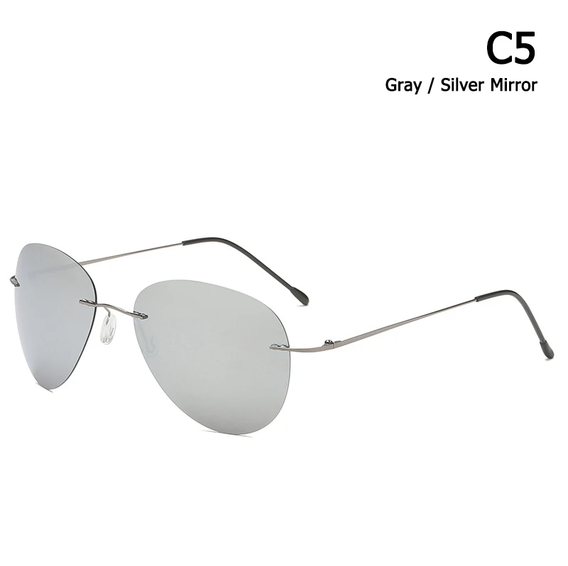 C5 Gray Silver JackJad, мужские ультралегкие очки без оправы, пилот, титан, поляризационные солнцезащитные очки, складные петли, для вождения, фирменный дизайн, солнцезащитные очки, Oculos De Sol - Цвет линз: C5 Gray Silver