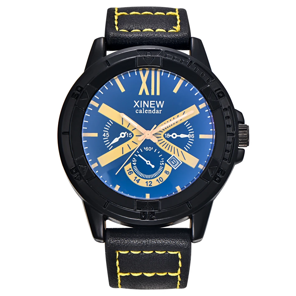 Мужские кварцевые часы с лазерным окошком календарем и датой|watch brand|watch brand menwatch f |
