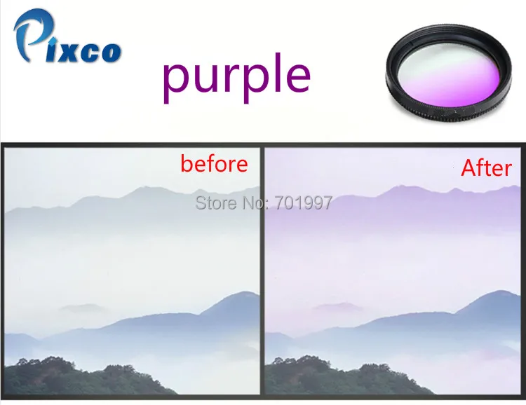 Pixco 55 мм градиентный синий или желтый серый красный фильтр для объектива