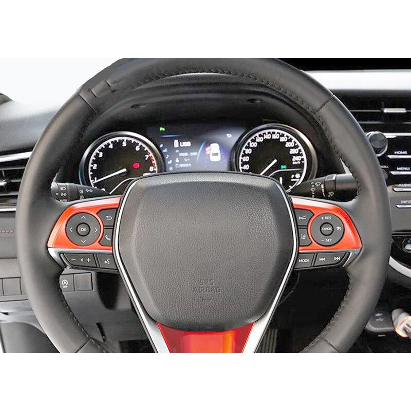 Продажа ~ 3x красная хромированная отделка рулевого колеса для 2019 Toyota Corolla хэтчбек