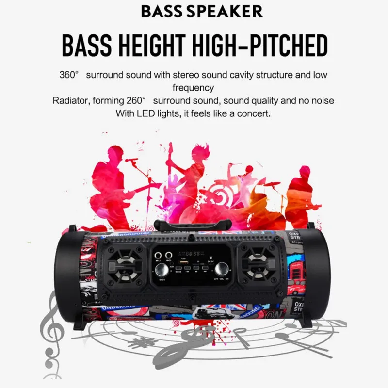 HiFi портативный Bluetooth динамик fm-радио 3D Бесшумная звуковая система полоса Колонка