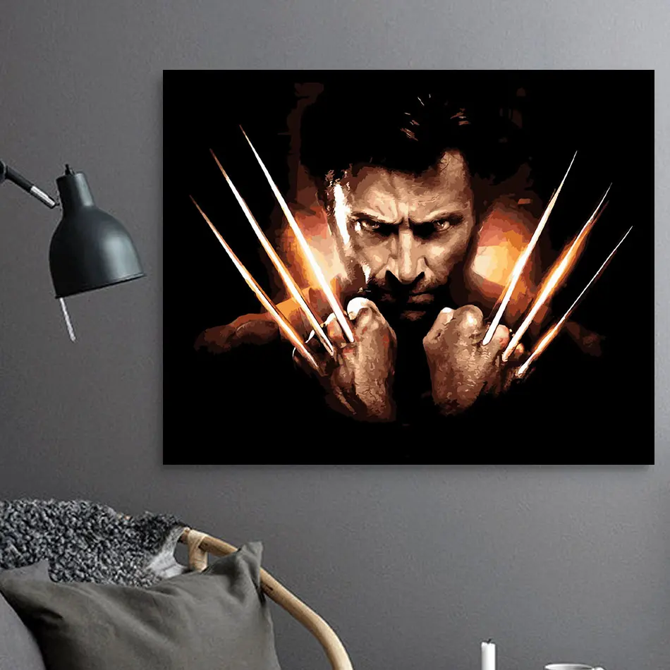Logan Howlett DIY Набор для рисования по номерам X-men картина Росомаха Краска Акриловая Краска на холсте домашний декор настенная художественная картина