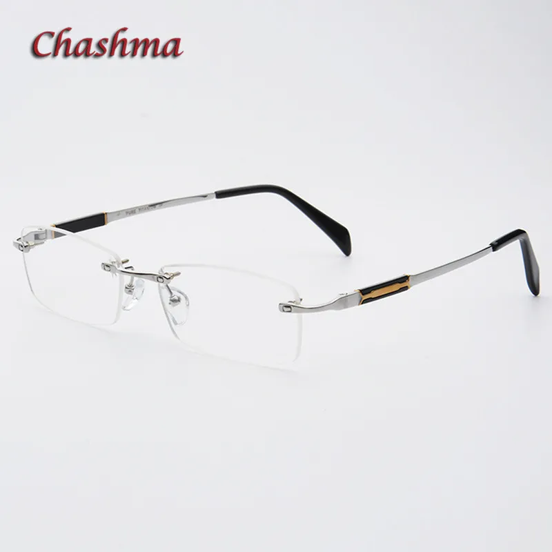 Очки Chashma мужские без оправы с широким лицом из чистого титана готовые очки по