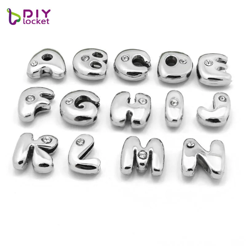 8 мм Стразы скользящие буквы &quotA-Z&quot Подвески подходят DIY браслет и LSSL05 | Украшения