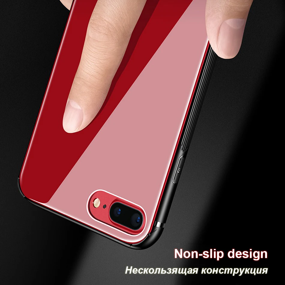 Connics 7 Plus Роскошный чехол для iphone 8 плюс Мода Закаленное Стекло Телефон задняя