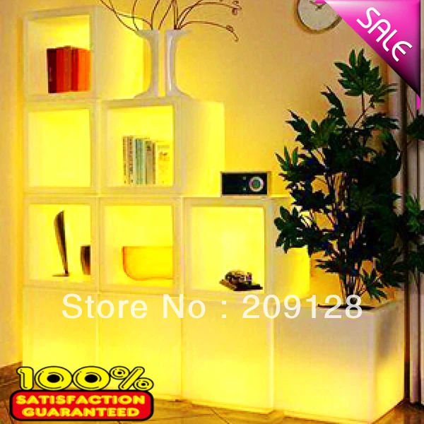 38cm Square Plastic lithium battery charge 16 Colors Changing for home or clube LED Book Shelf Bar