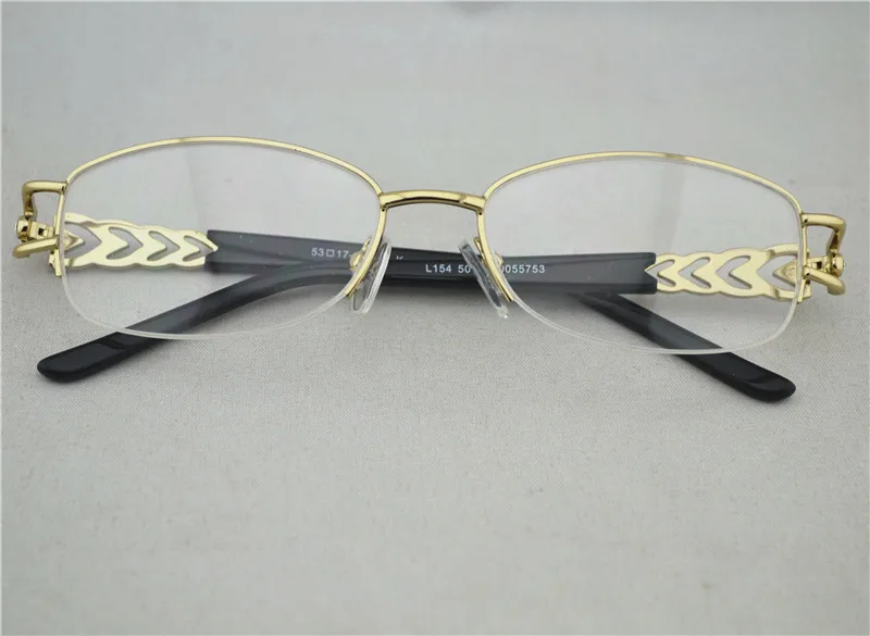Женские оптические полуочки в металлической оправе Брендовые мужские очки для