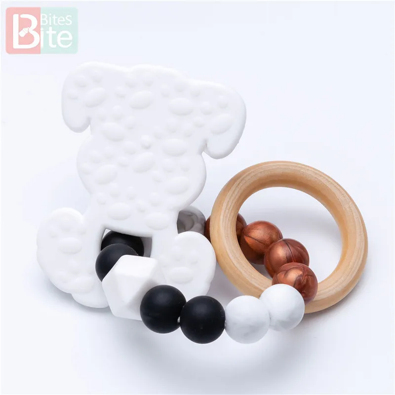 Прорезыватель для зубов 1 шт. силиконовый браслет с фигуркой собаки Пищевая