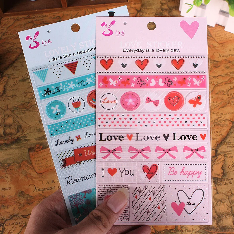 Винтаж Лондон Париж сердце баннер с птицами Декоративные наклейки для