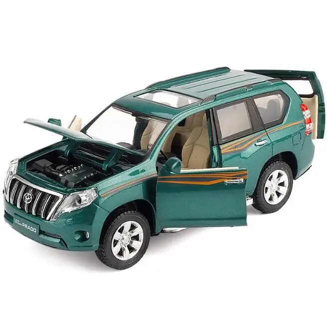 1:32 Сплав Мини Toyota Prado Overbearing SUV Pull Back Diecast модель автомобиля со звуковым светильник