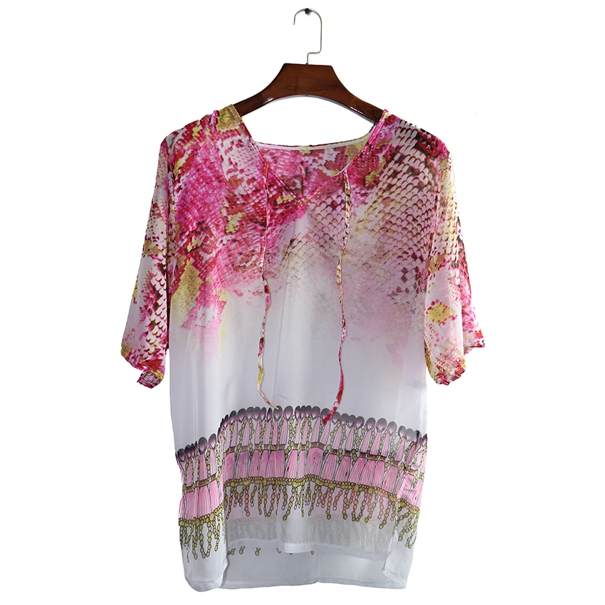 Женские Пляжная накидка Винтаж Половина рукава Змеиный узор нерегулярный подол