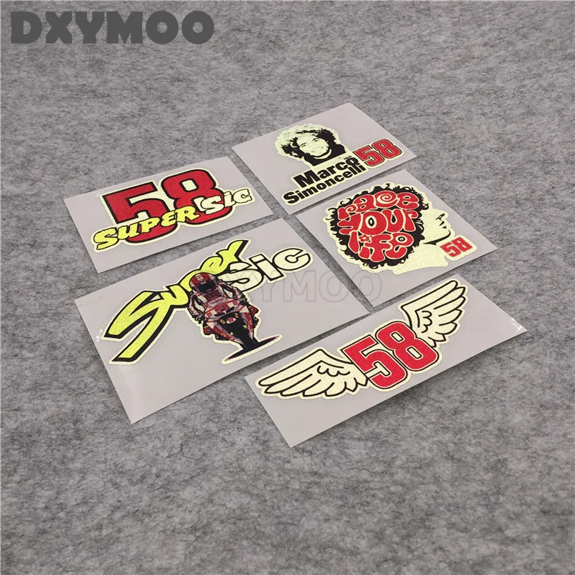 7 видов стилей мотоцикл шлем для всего тела Стикеры наклейки водителя Марко