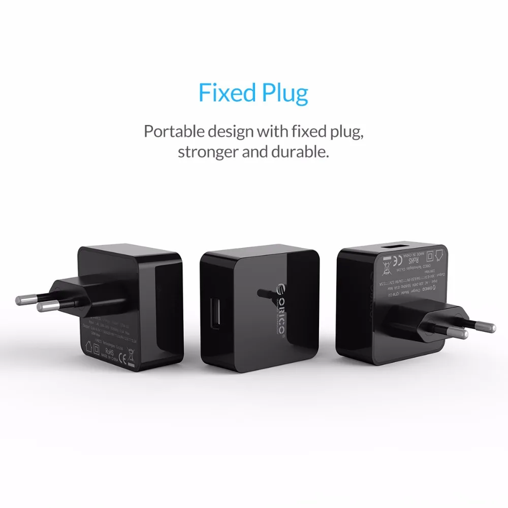 Зарядное устройство для телефона ORICO Быстрая зарядка QTW 1U QC3.0 18 Вт Быстрое USB iPhone