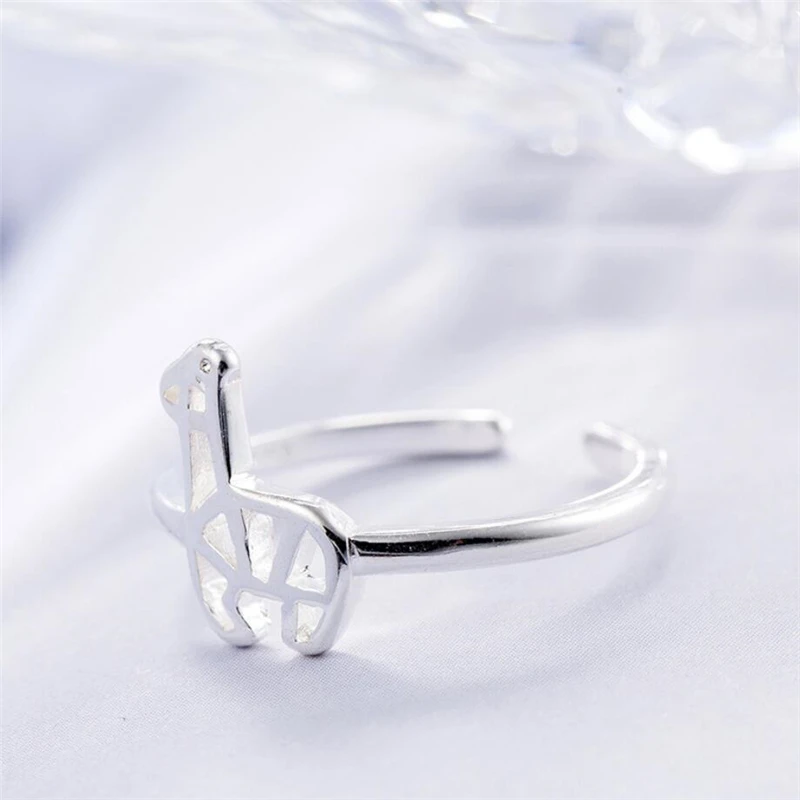 Кольцо женское открытое с изменяемым размером и милым оленем креативный подарок