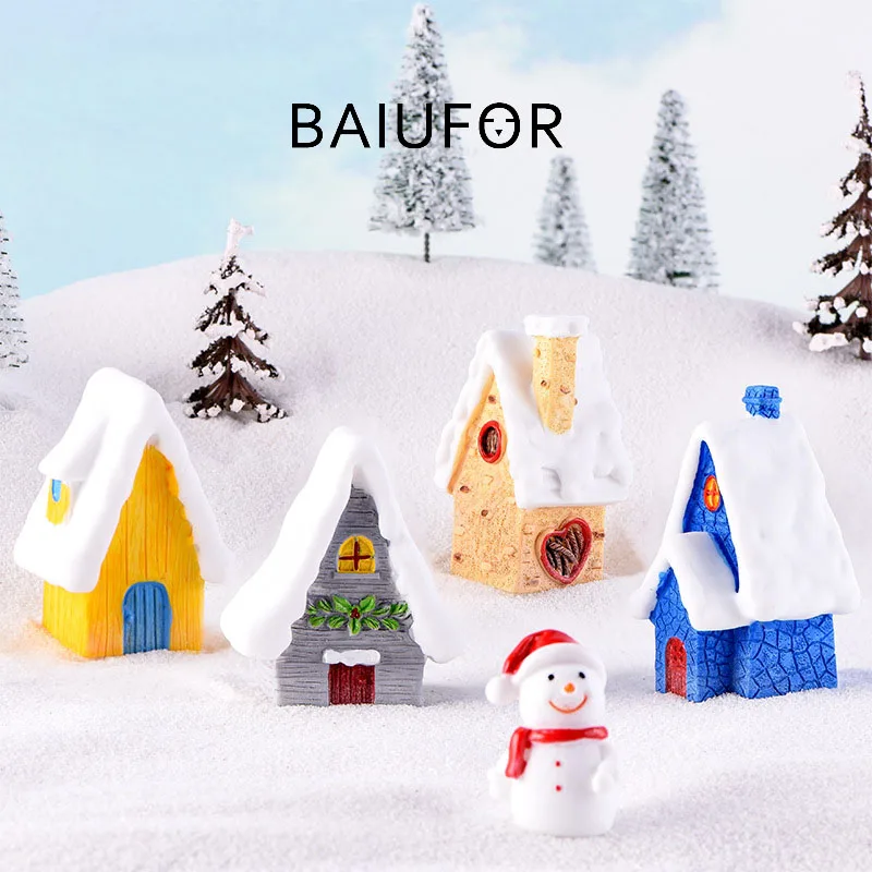 BAIUFOR Рождественская миниатюрная мини-вилла в виде Санты садовая Миниатюрная