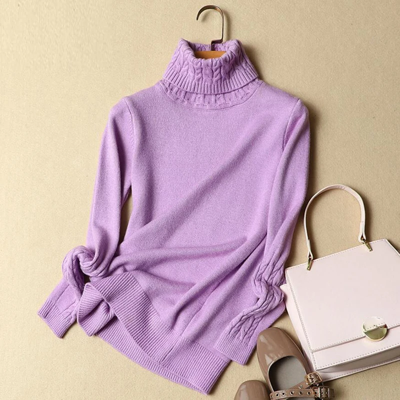 High Quality Turtleneck Sweater Women Winter Thick Pullover Solid Knitted Tops for Autumn Female Warm | Женская одежда