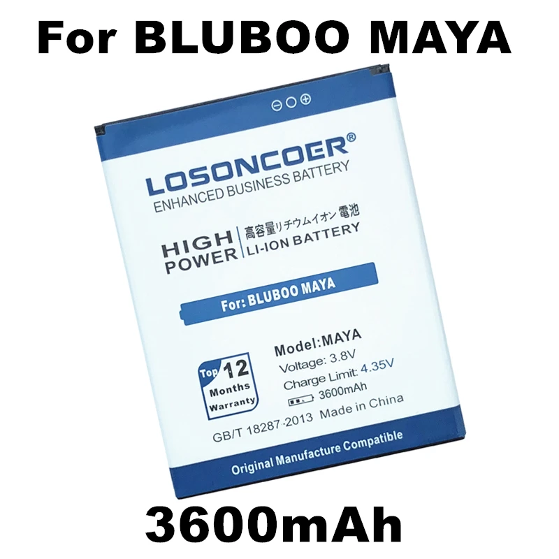 Аккумулятор LOSONCOER 3600 мАч MAYA для смартфона Bluboo Maya + быстрое прибытие|Аккумуляторы