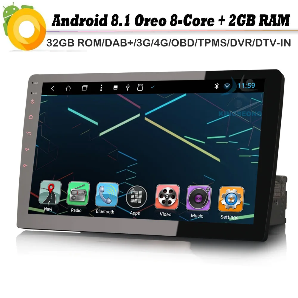 8 ядерный 10 1 &quotАвторадио Android DAB + DIN Автомобильный GPS навигация Bluetooth 4G OBD DVB T2 AUX