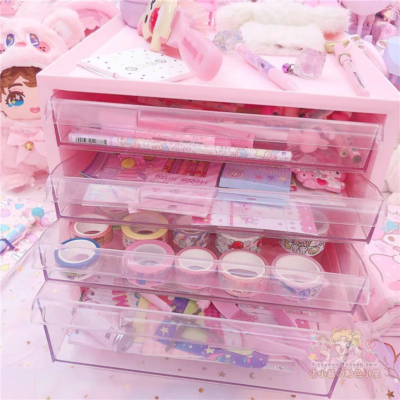 Large Capacity Cosmetic Storage Box Drawer Makeup Dressing Table Rack House Organizer Container Masking Tape Collection |