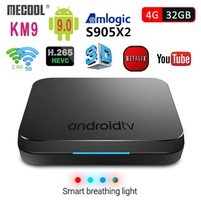 Mecool KM9 Android 9 0 Смарт ТВ коробка S905X2 4 Гб DDR4 Оперативная память 32 GB Встроенная 2 4G/5G Wi Fi