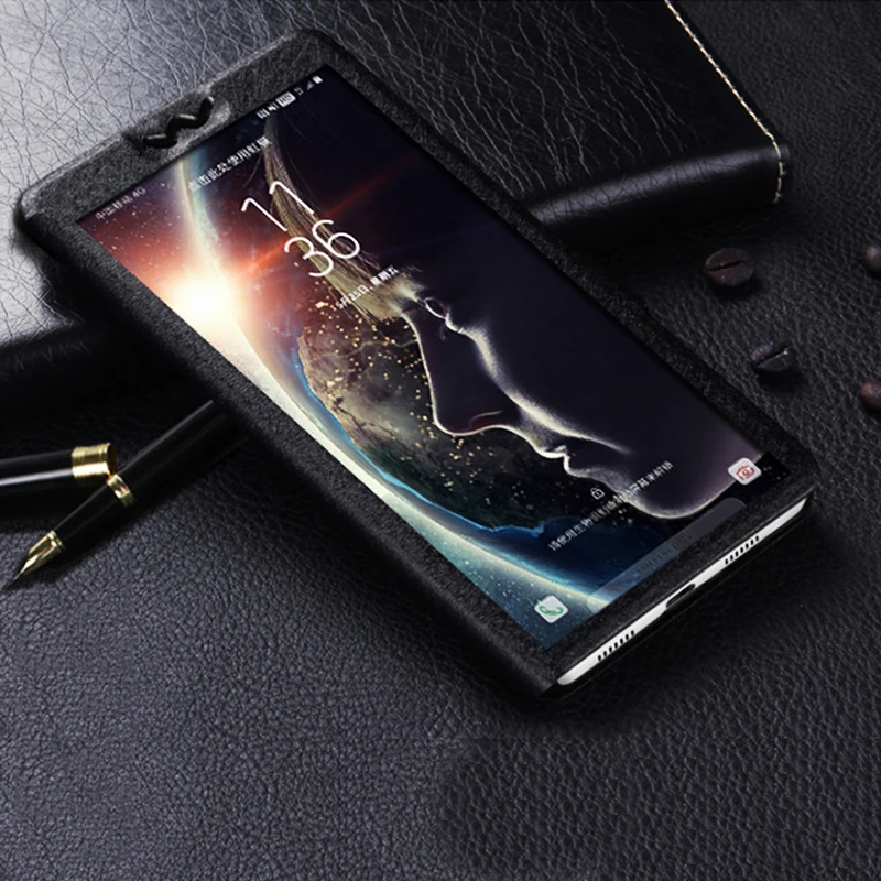 Флип чехол с окошком для Lenovo VIBE C2 K900 K920 X2 Z90 Z2 Pro роскошный кожаный подставкой