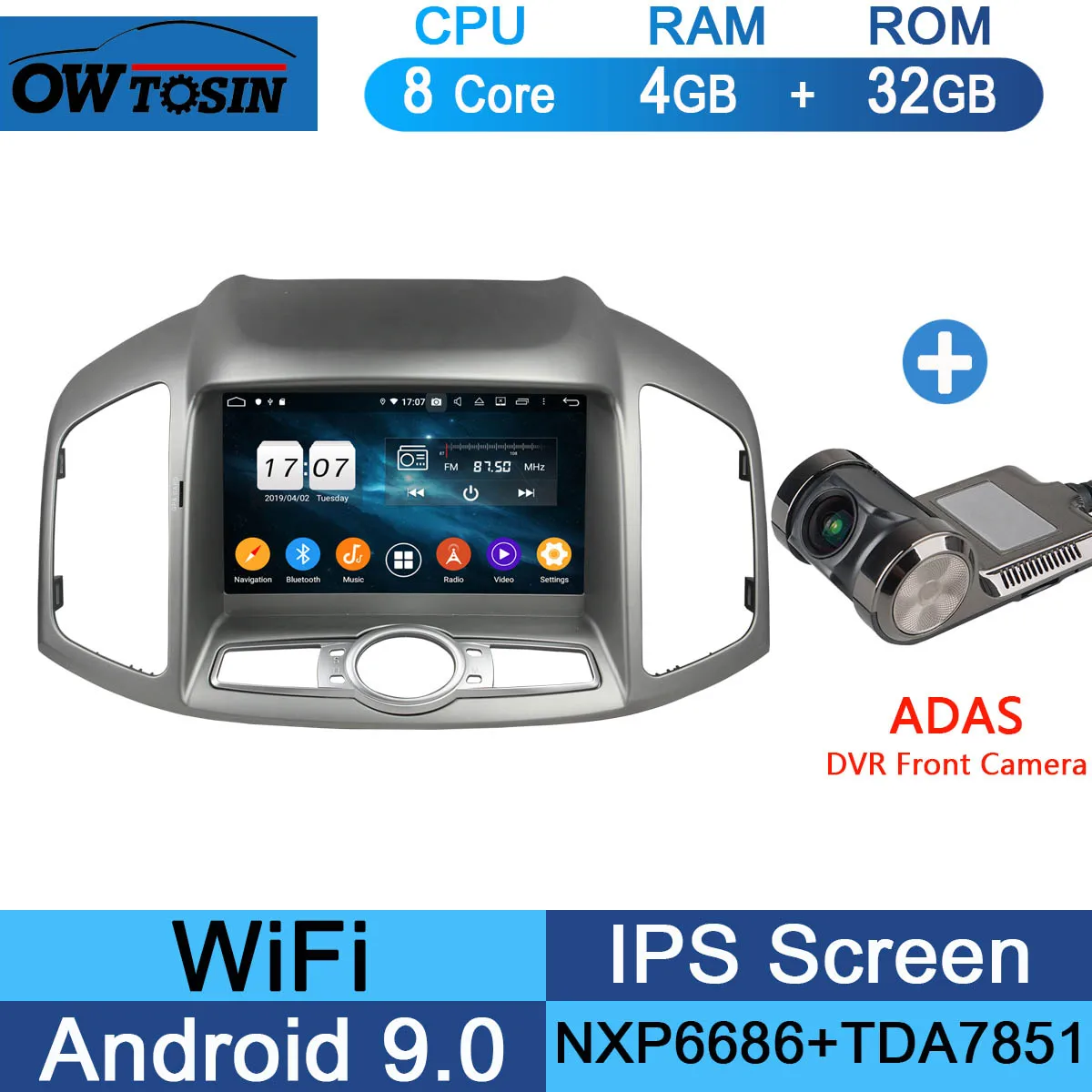 32G Adas Camera " ips 1920*1080 8 Core 4G ram+ 64G rom Android 9,0 автомобильный dvd-плеер для Chevrolet Captiva 2011- DSP радио gps Parrot BT Adas - Цвет: 32G Adas Camera