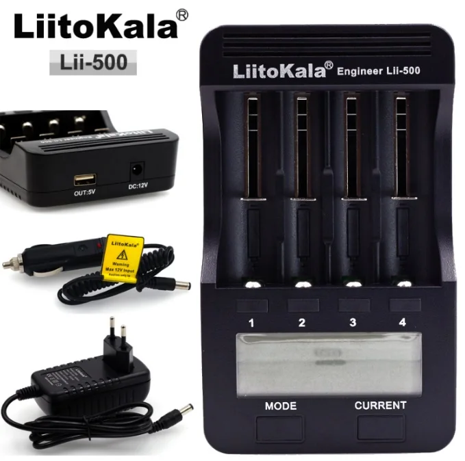 Liitokala lii500 умный Универсальный lcd литий-ионный NiMh AA AAA 10440 14500 16340 17335 17500 18490 17670 18650 зарядное устройство - Цвет: Lii500 Whole package