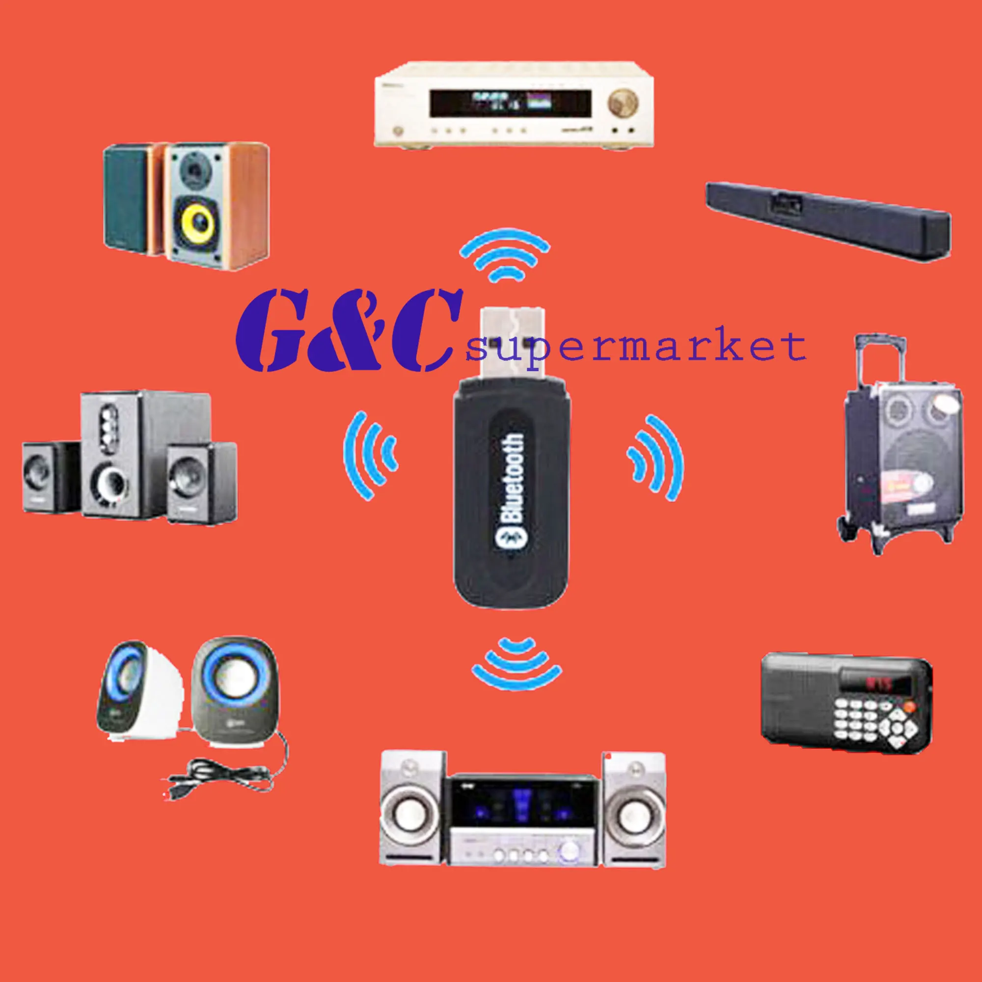 Wireless Bluetooth 3.5mm AUX Audio Stereo Music Home Car Receiver Adapter Mic | Электронные компоненты и