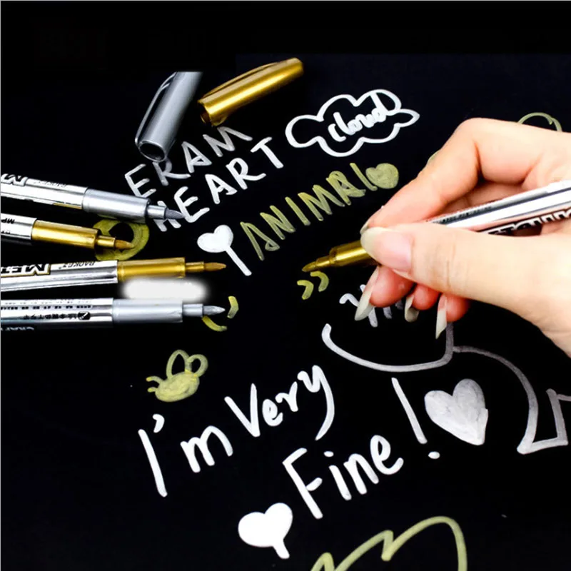 1 шт. DIY металлическая Водонепроницаемая Перманентная Краска Маркер ручка Sharpie