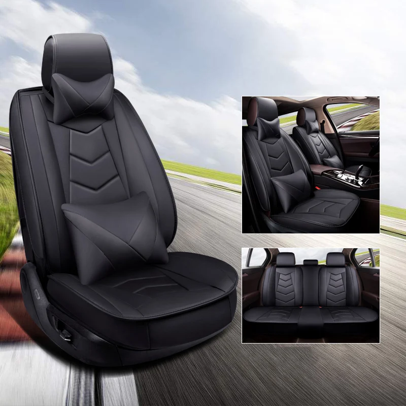 

WLMWL Universal Leather Car seat cover for Mitsubishi all models ASX outlander lancer pajero sport pajero dazzle car styling