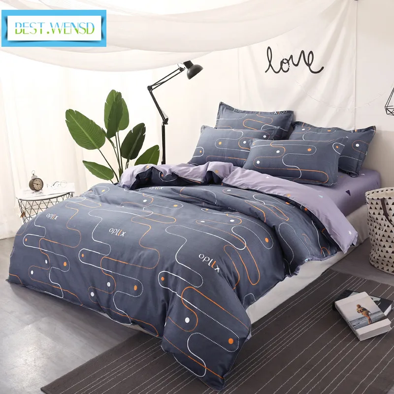 Постельное белье простое постельное 3d с геометрическим рисунком из мягкого