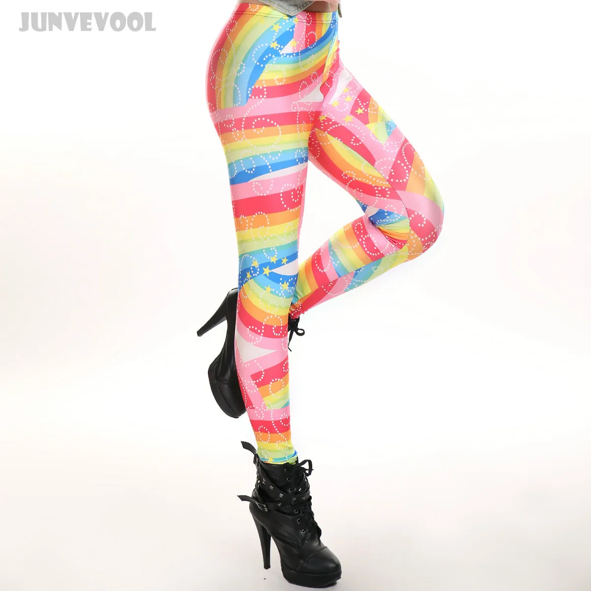 Узкие брюки дышащий 3D Радуга Леггинсы для женщин Цвет ful смешивания бесшовные
