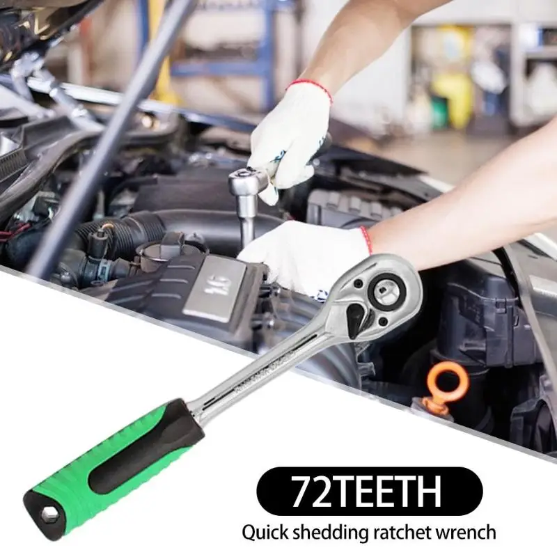 

72 Teeth Ratchet Spanner Quick Release Repair Socket Driver Allen Wrench