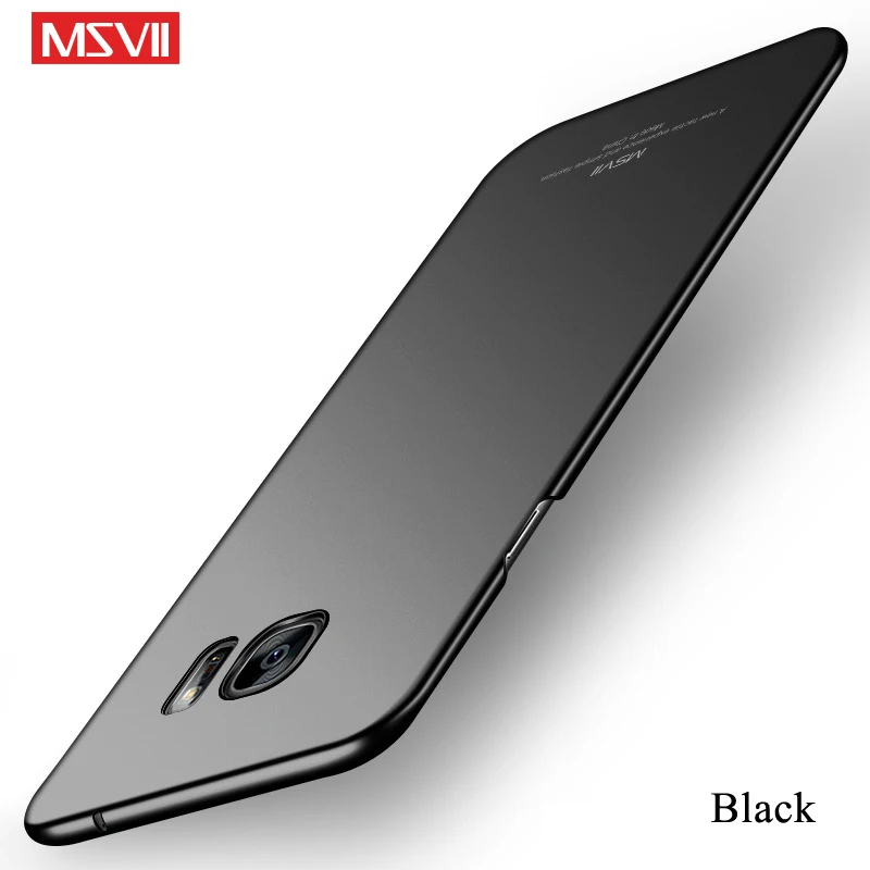 Black Для samsung Galaxy S6 Чехол MSVII палец кольцо тонкий чехол для samsung S6 S 6 Edge жесткая задняя крышка из ПК чехол для Galaxy S6 Edge - Цвет: Black