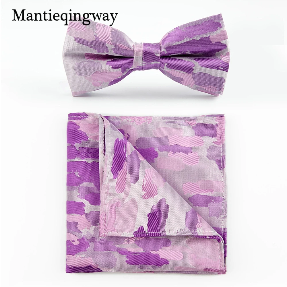 Mantieqingway классический деловой Камуфляжный платок с принтом галстук-бабочка набор