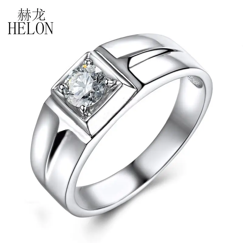 Кольцо heton Moissanite из стерлингового серебра 925 пробы 5 мм круглое 0 карат
