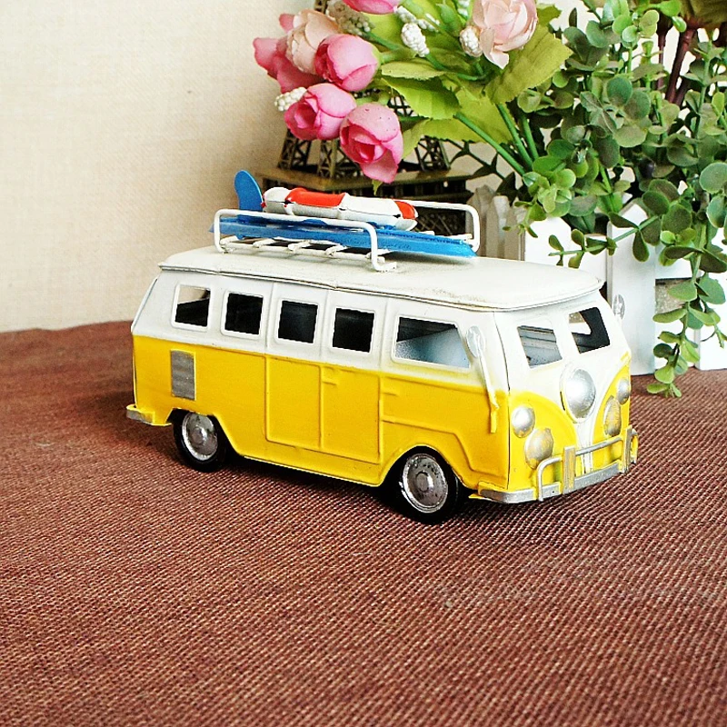 ERMAKOVA Металлическая статуэтка автобуса Camper модель классический Ван украшение для
