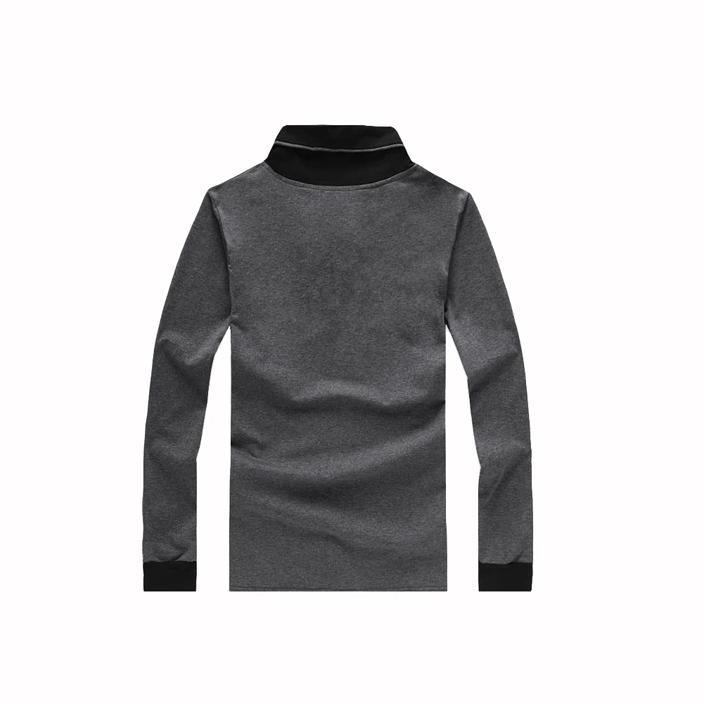 Мужские тянуть футболка осень Повседневное v образным вырезом кнопка рубашки