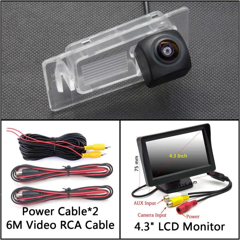 Cam Add 4.3 inch LCD 175 градусов HD резервная камера заднего вида для Kia Ceed 2 JD Wagon SW 5D 2012~ для hyundai Accent HC SEDAN автомобильный монитор - Название цвета: Cam Add 4.3 inch LCD