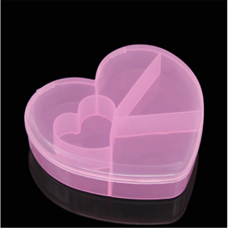 5 слотов в форме сердца пластиковая коробка для хранения Модный женский макияж