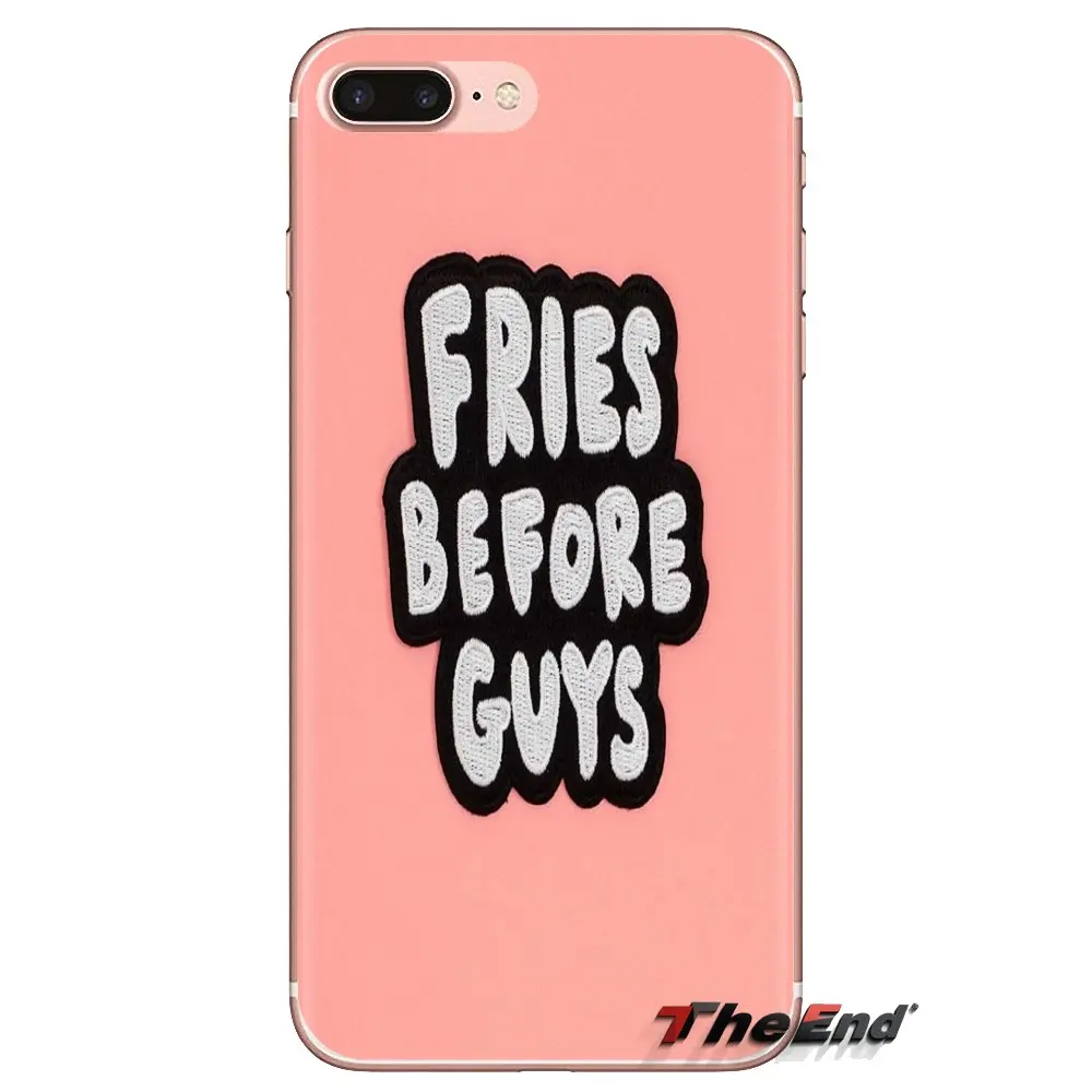 Силиконовый чехол для телефона обложки надпись &quotFries Before Guys&quot Art Для Huawei G7 G8 P7 P8 P9