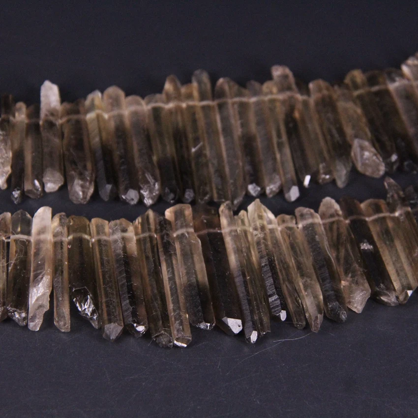 63 66 шт./нитка верхняя бусина подвески из дымчатого кварца палочка Натурального