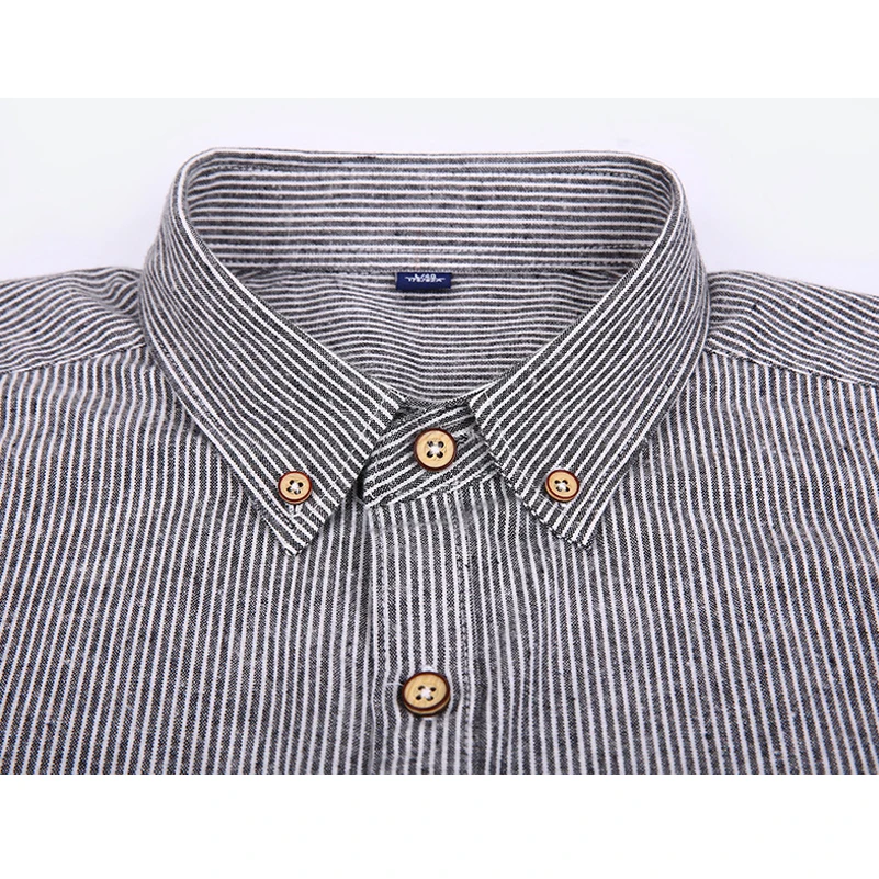 Мужская полосатая рубашка VISADA JAUNA повседневная хлопковая в полоску с длинными