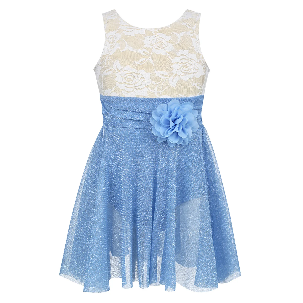 Sky Blue Тренировочная одежда для занятий гимнастикой для девочек Одежда для бальных танцев с леопардовым узором для девочек; Одежда для танцев, пачка сценическое платье для сцены для девочек балерина одежда - Цвет: Sky Blue