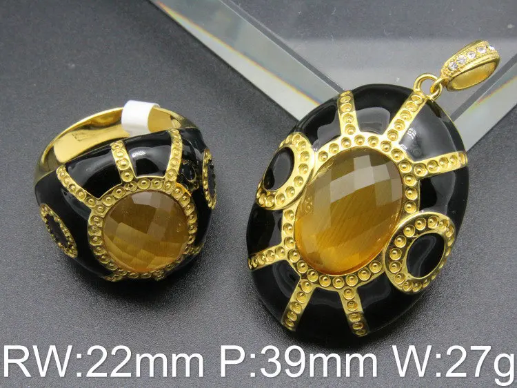 Hot stainless steel jewelry high quality beautiful woman rings and pendants sets SCECBNDJ|jewelry couple|jewelry ring mountsring box |