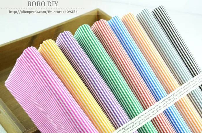 9 цветов 50 см х 50 см набор хлопковой ткани "Must-have Stripe" жир четверть пачка Тильда Квилтинг, Скрапбукинг Лоскутная Ткань W3B5-9