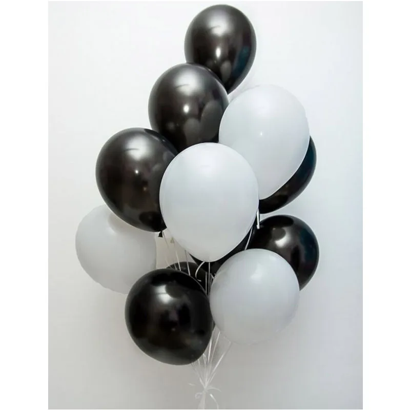 black white 18 шт 10 дюймов черный, красный белый латексные шары для взрослых День рождения украшения Детские игрушки Воздушные шары для свадьбы Обручение гелиевые шары - Цвет: black white