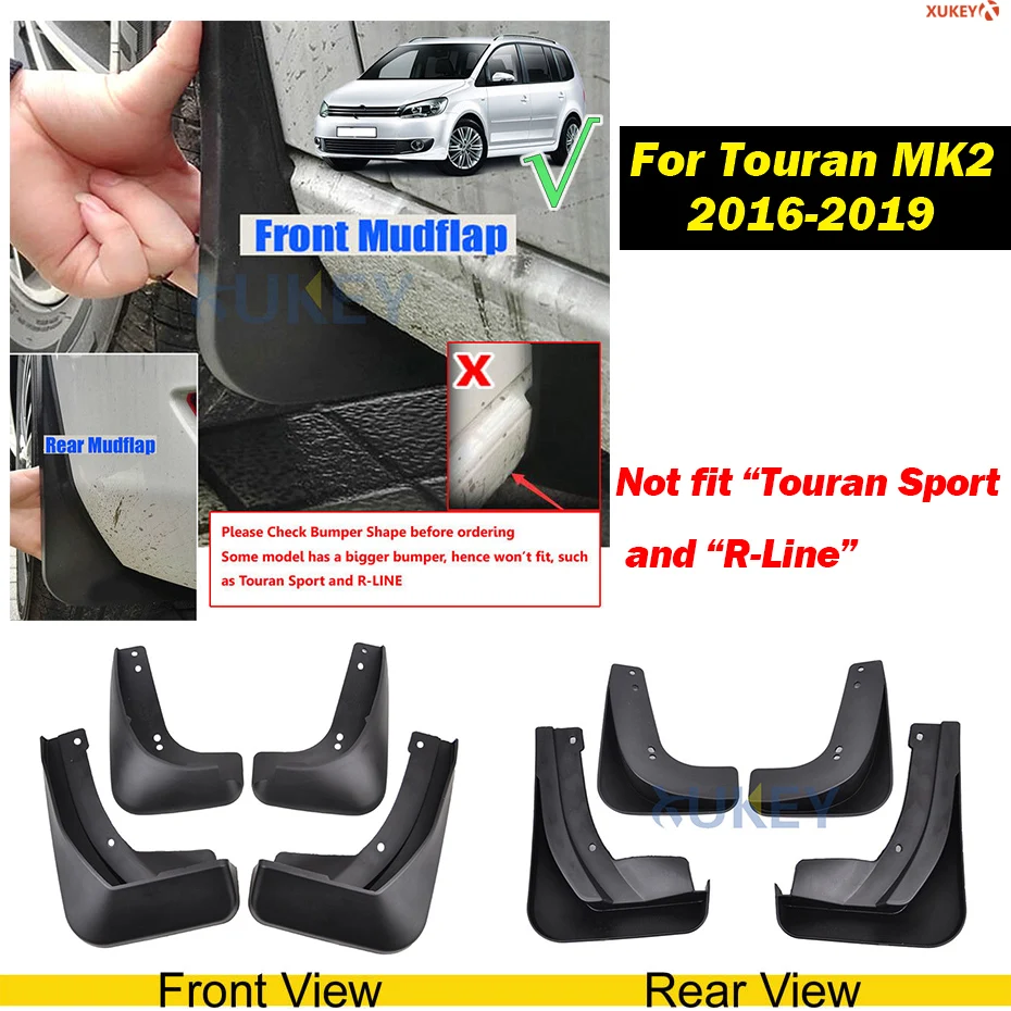 16-19 touran mk2 Автомобильные Брызговики для Vw T-roc Troc Touran Tiguan Sharan Atlas Teramont Caddy для Touareg MK1 MK2 Брызговики - Цвет: 16-19 touran mk2