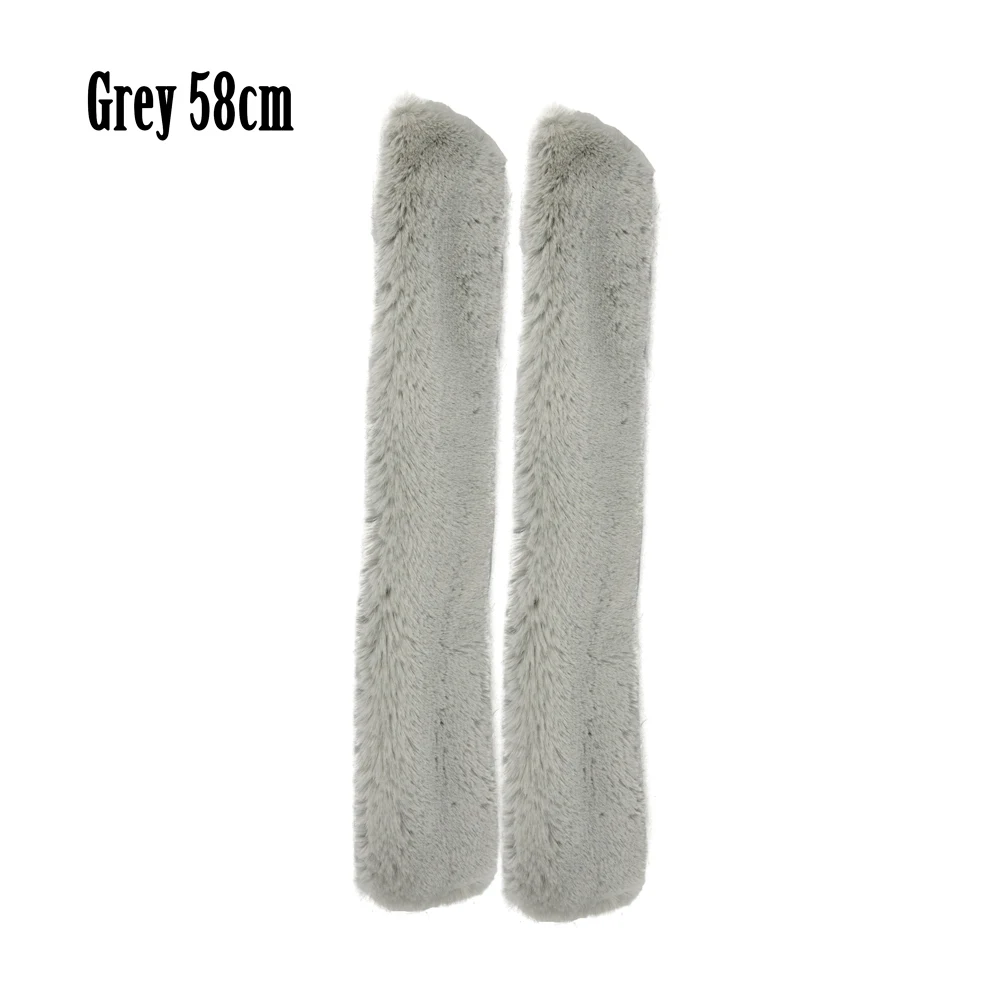 Grey 58cm Новинка, Tanqu, длинный короткий мех, застежка-липучка, рукав, чехол для круглой кожаной ручки, для O, сумка для Obag, женская сумка, сумка через плечо - Цвет: Grey 58cm